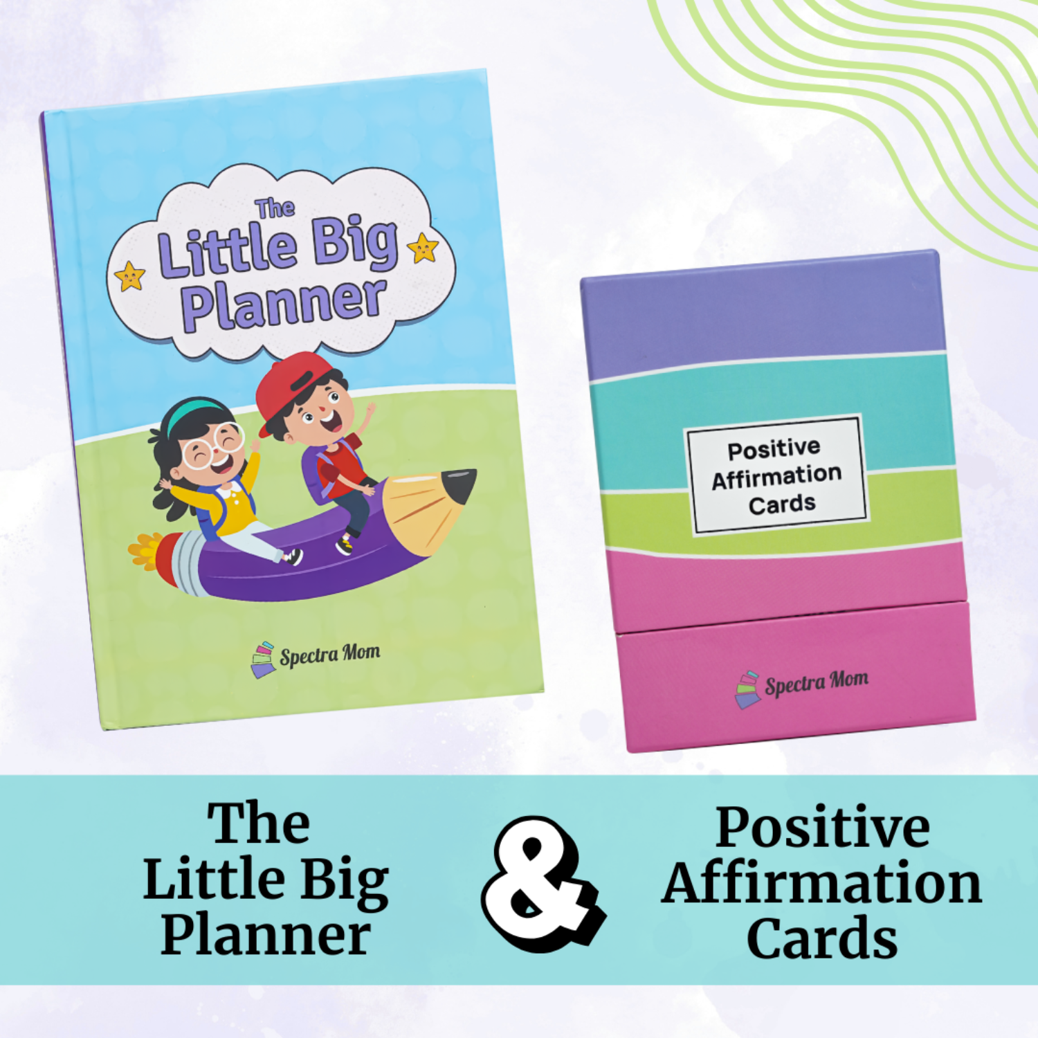 The Growth Set | The Little Big Planner & Positive Affirmation Cards for Kids | Daily Planning, Gratitude Journal, Emotional Check-ins & Confidence Building for Children