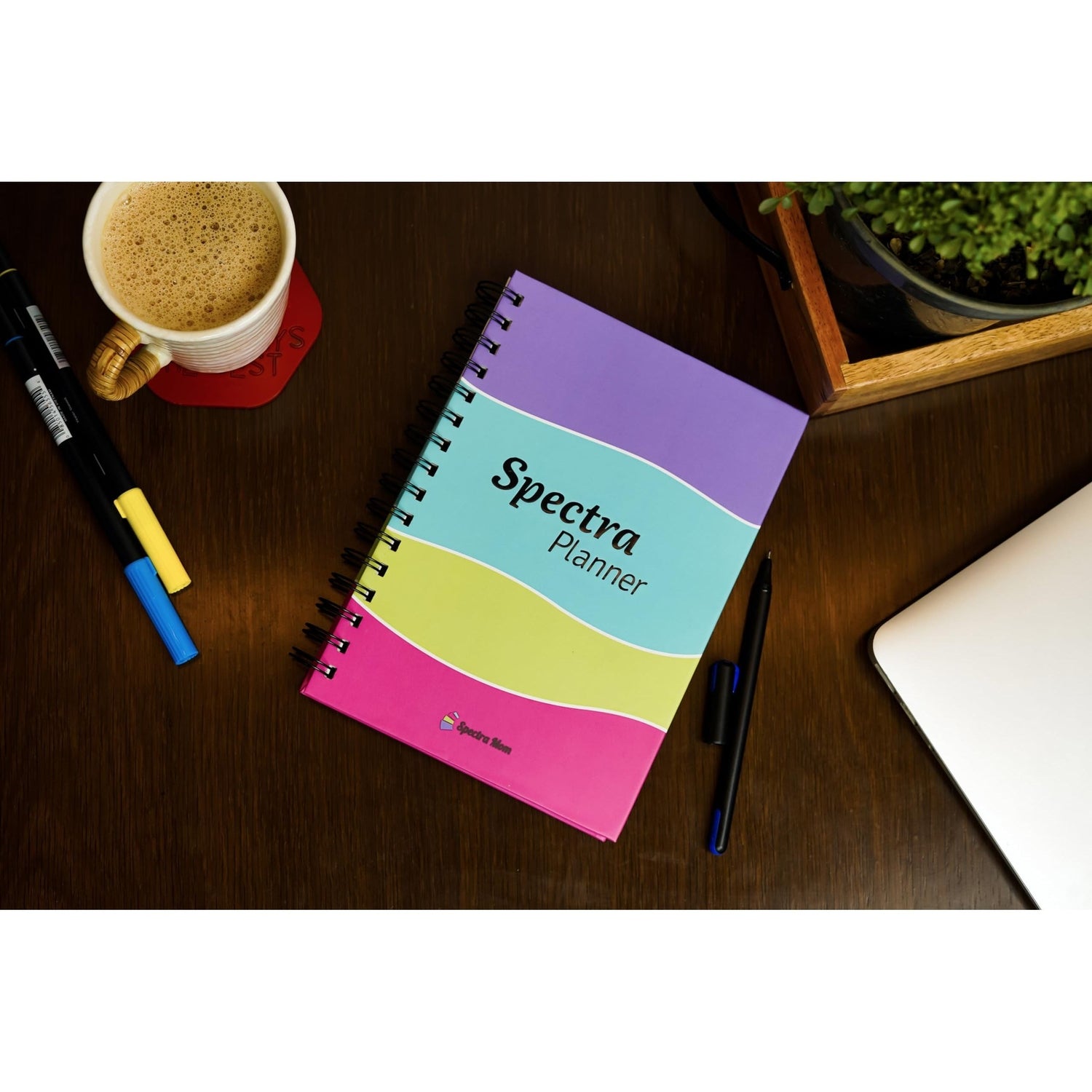 Spectra Planner (Balance) | Undated Daily Planner| A5 | Wiro Hard Bound | 90 GSM | 186 Pages | Box Packing | Zen Pages | Expense Tracker | Doodle Sheets I To Do Lists I Gratitude | Journal