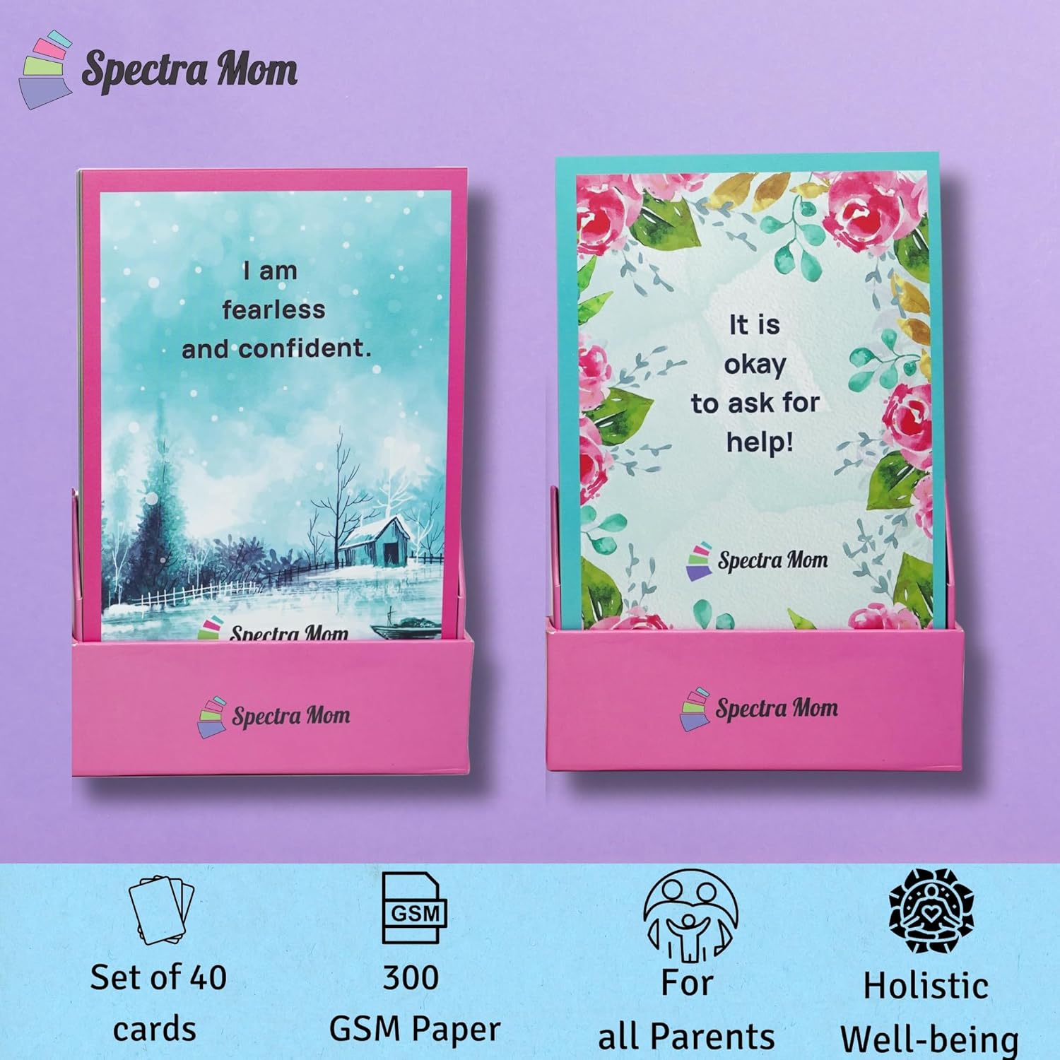 Affirmation Cards Combo Pack (Parenting & Positive Affirations) | Pack of 2 | Sets of 40 Vibrant Cards each | Inspiring Affirmations for Motivation, Self-Love, Confidence, & Emotional Well-Being