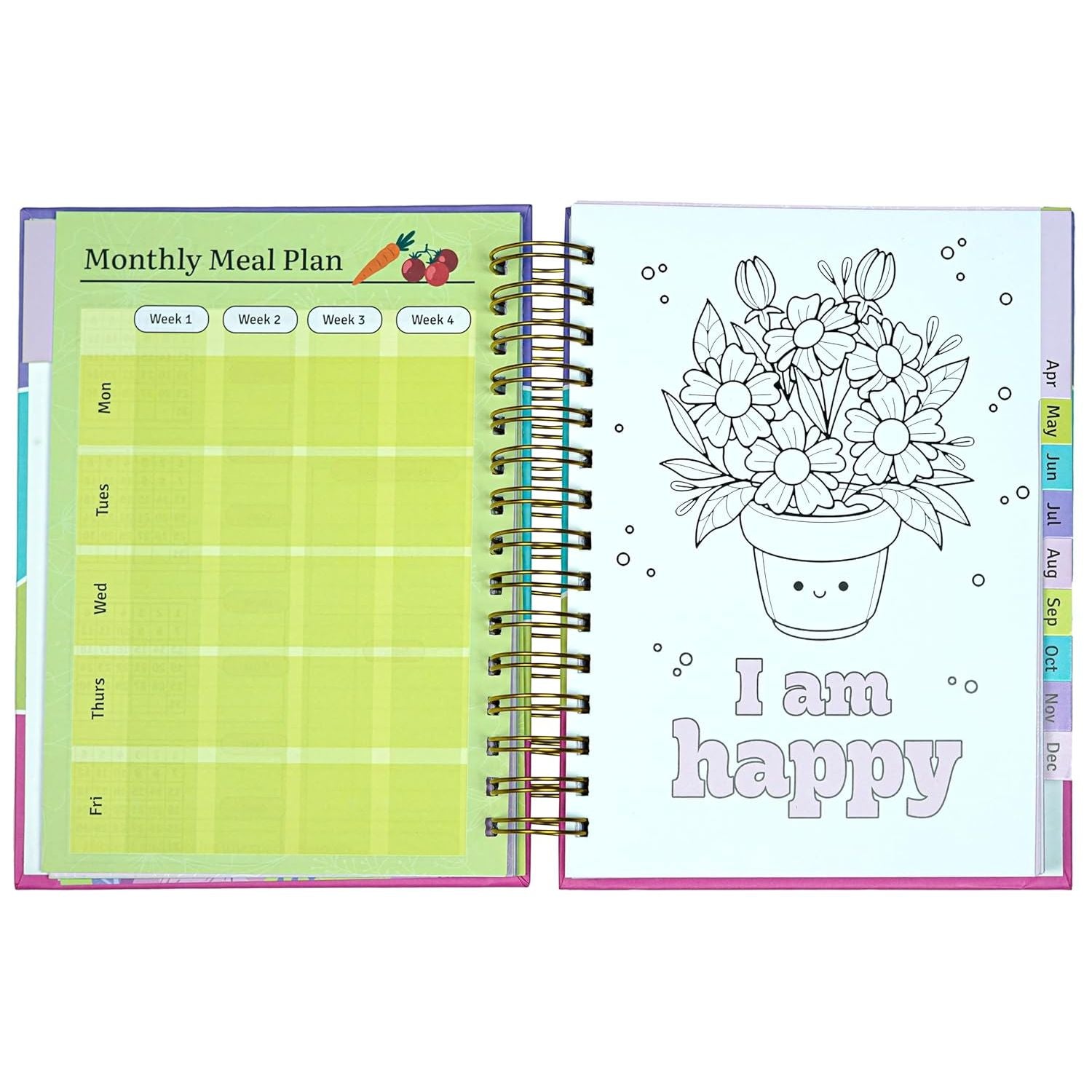 Spectra Planner XL | The Ultimate Annual Planner | Undated | A5 | Hard  Bound Wiro | 90 GSM | 288 Pages | Zen Pages | Habit Tracker| Bucket List | Expense Tracker | Meal Planning | Financial Planning I Resolutions I Gratitude | Journal