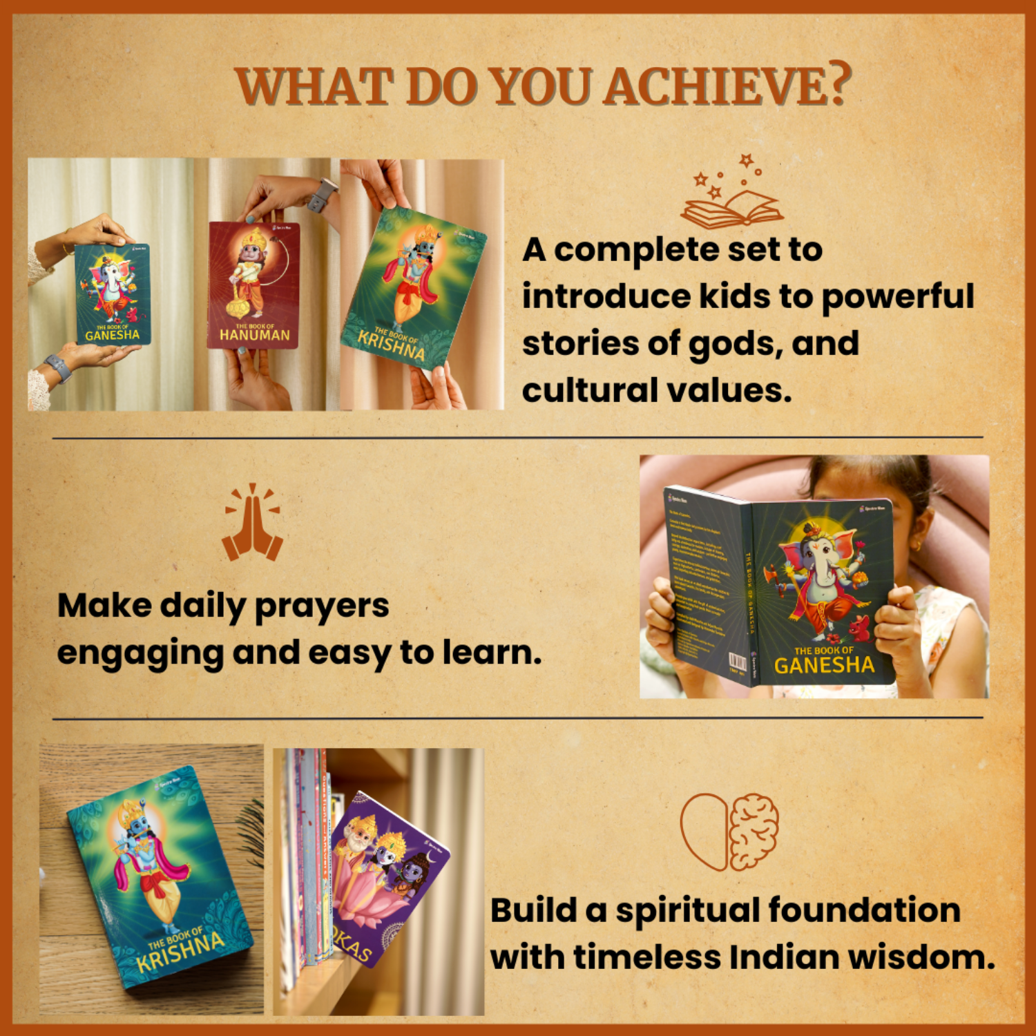 The Cultural Set | 4-in-1 Itihaas & Shloka Collection for Kids | Storybooks of Ganesha, Hanuman, Krishna + Shlokas | Indian Culture, Values & Prayers