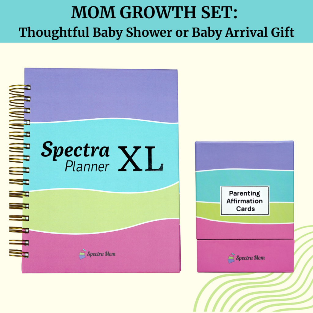 Mom Growth Set | Spectra Planner XL + Parenting Affirmation Cards | Daily Planner & Mindfulness Combo for Moms | Boost Productivity, Confidence & Positive Parenting | Perfect Gift for Mothers