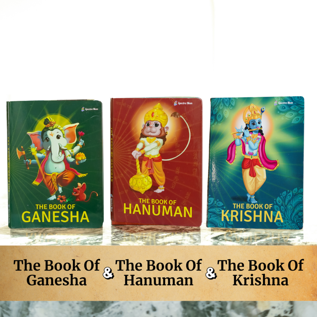 The Book of Gods Set | 3-in-1 Mythology Collection for Kids | Storybooks of Ganesha & Hanuman + Krishna | Indian Culture, Values & Moral Lessons for Children