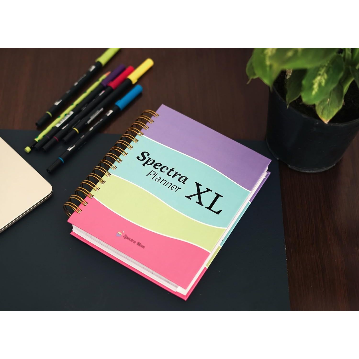 Spectra Planner XL | The Ultimate Annual Planner | Undated | A5 | Hard  Bound Wiro | 90 GSM | 288 Pages | Zen Pages | Habit Tracker| Bucket List | Expense Tracker | Meal Planning | Financial Planning I Resolutions I Gratitude | Journal
