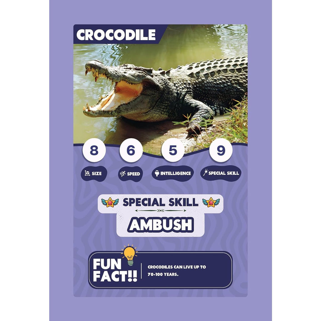 SPECTRA MOM Clash Cards - Animal Kingdom | 40 Play & Learn Theme Based Trump Cards | Unlimited Ways to Play | No Screen Fun | Family Games Night | Players 2-5 | Ages 4-99