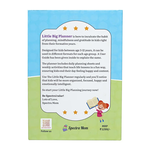 The Little Big Planner - The Ultimate Planner for Kids | For Ages 3-5 (Parental Use) | For Ages 6-8 (Collaborative Use) | For Ages 9-12 (Independent Use) | Practice Gratitude & Mindfulness | Daily Journal | Size A5 | Hard Cover | Flat Lay Design | 90 GSM