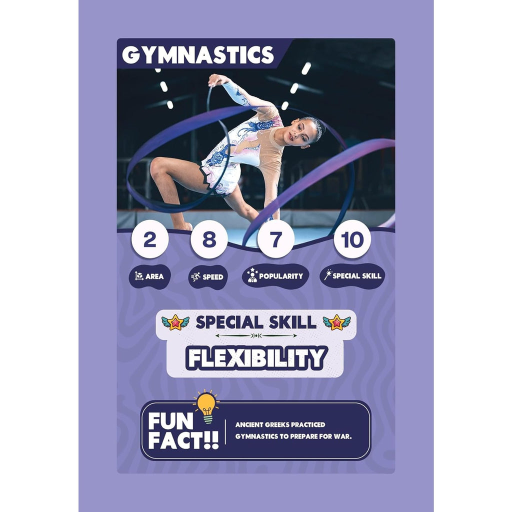 SPECTRA MOM Clash Cards - Sports | 40 Play & Learn Theme Based Trump Cards | Unlimited Ways to Play | No Screen Fun | Family Games Night | Players 2-5 | Ages 4-99