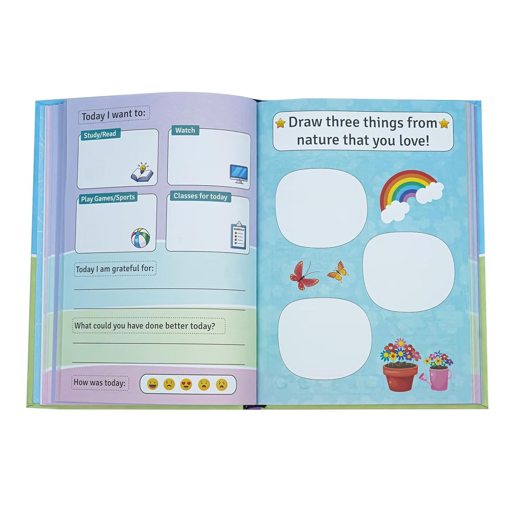 The Little Big Planner - The Ultimate Planner for Kids | For Ages 3-5 (Parental Use) | For Ages 6-8 (Collaborative Use) | For Ages 9-12 (Independent Use) | Practice Gratitude & Mindfulness | Daily Journal | Size A5 | Hard Cover | Flat Lay Design | 90 GSM