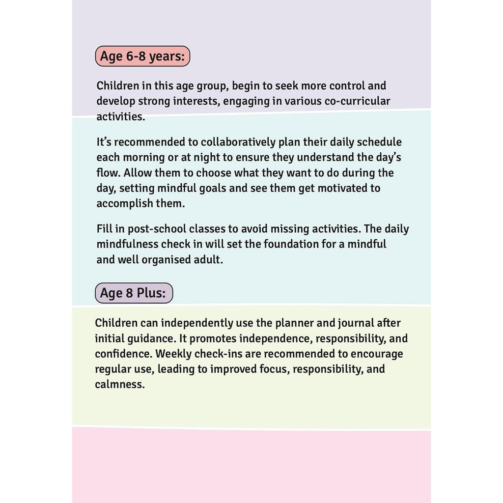 The Little Big Planner - The Ultimate Planner for Kids | For Ages 3-5 (Parental Use) | For Ages 6-8 (Collaborative Use) | For Ages 9-12 (Independent Use) | Practice Gratitude & Mindfulness | Daily Journal | Size A5 | Hard Cover | Flat Lay Design | 90 GSM