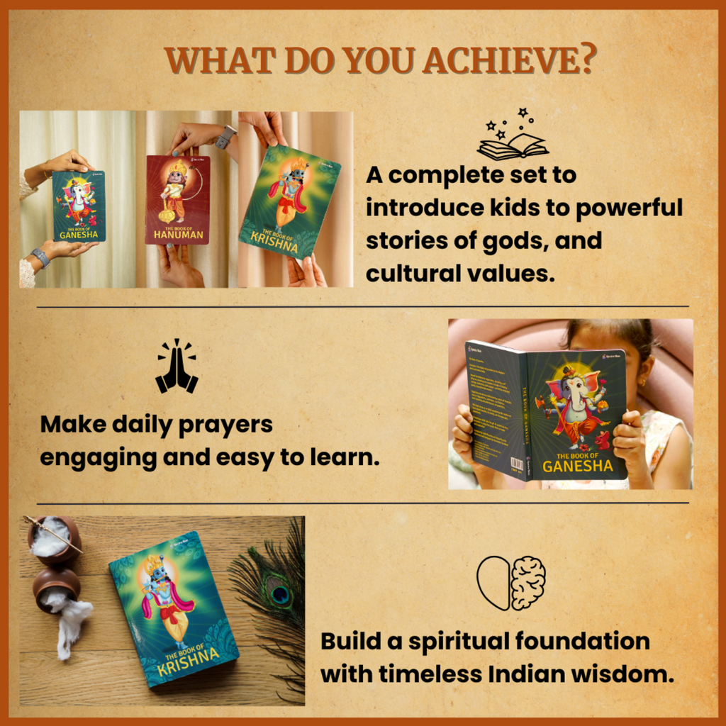 The Book of Gods Set | 3-in-1 Mythology Collection for Kids | Storybooks of Ganesha & Hanuman + Krishna | Indian Culture, Values & Moral Lessons for Children