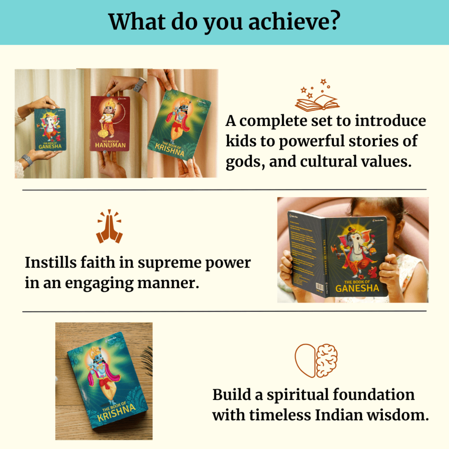 Book of Gods Set | 3 - in - 1 Mythology Collection for Kids | Storybooks of Ganesha & Hanuman + Krishna | Indian Culture, Values & Moral Lessons for Children - Spectra Mom