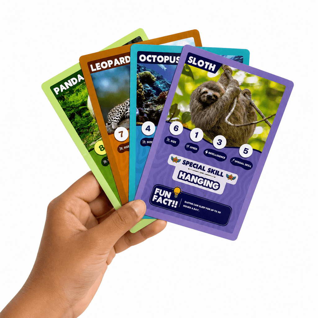 Clash Cards - Animal Kingdom | 40 Play & Learn Theme Based Trump Cards | Unlimited Ways to Play | No Screen Fun | Family Games Night | Players 2-5 | Ages 4-99 - Spectra Mom