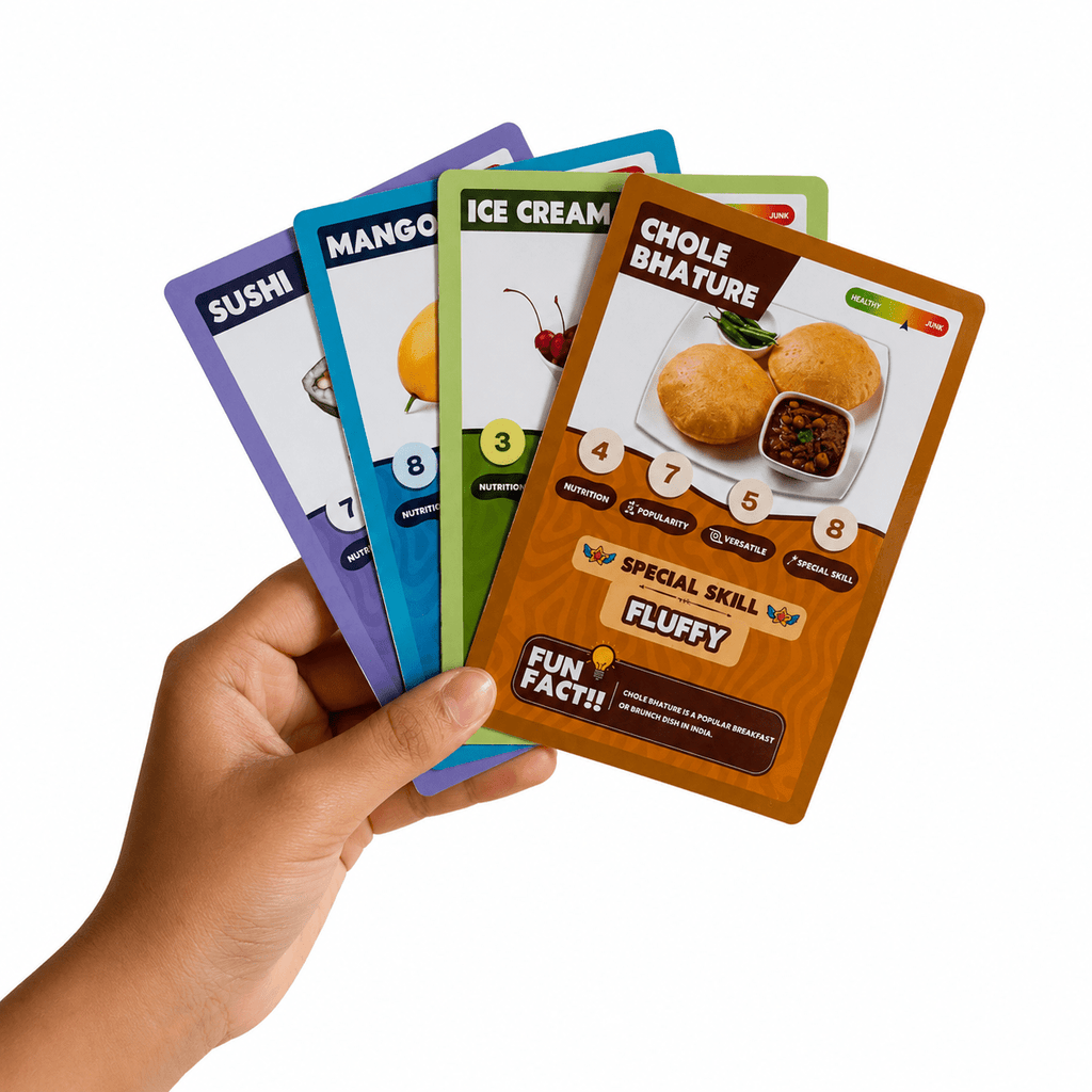 Clash Cards - Food | 40 Play & Learn Theme Based Trump Cards | Unlimited Ways to Play | No Screen Fun | Family Games Night | Players 2-5 | Ages 4-99 - Spectra Mom