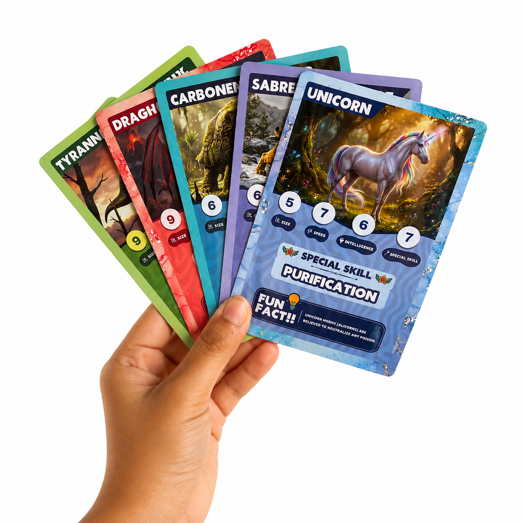 Clash Cards - Legendary Animals | 40 Play & Learn Theme Based Trump Cards | Unlimited Ways to Play | No Screen Fun | Family Games Night | Players 2-5 | Ages 4-99 - Spectra Mom