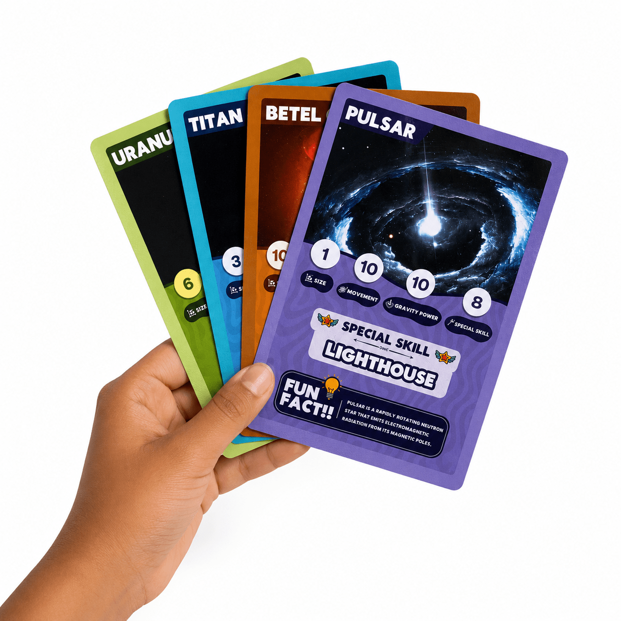 Clash Cards - Space | 40 Play & Learn Theme Based Trump Cards | Unlimited Ways to Play | No Screen Fun | Family Games Night | Players 2-5 | Ages 4-99 - Spectra Mom