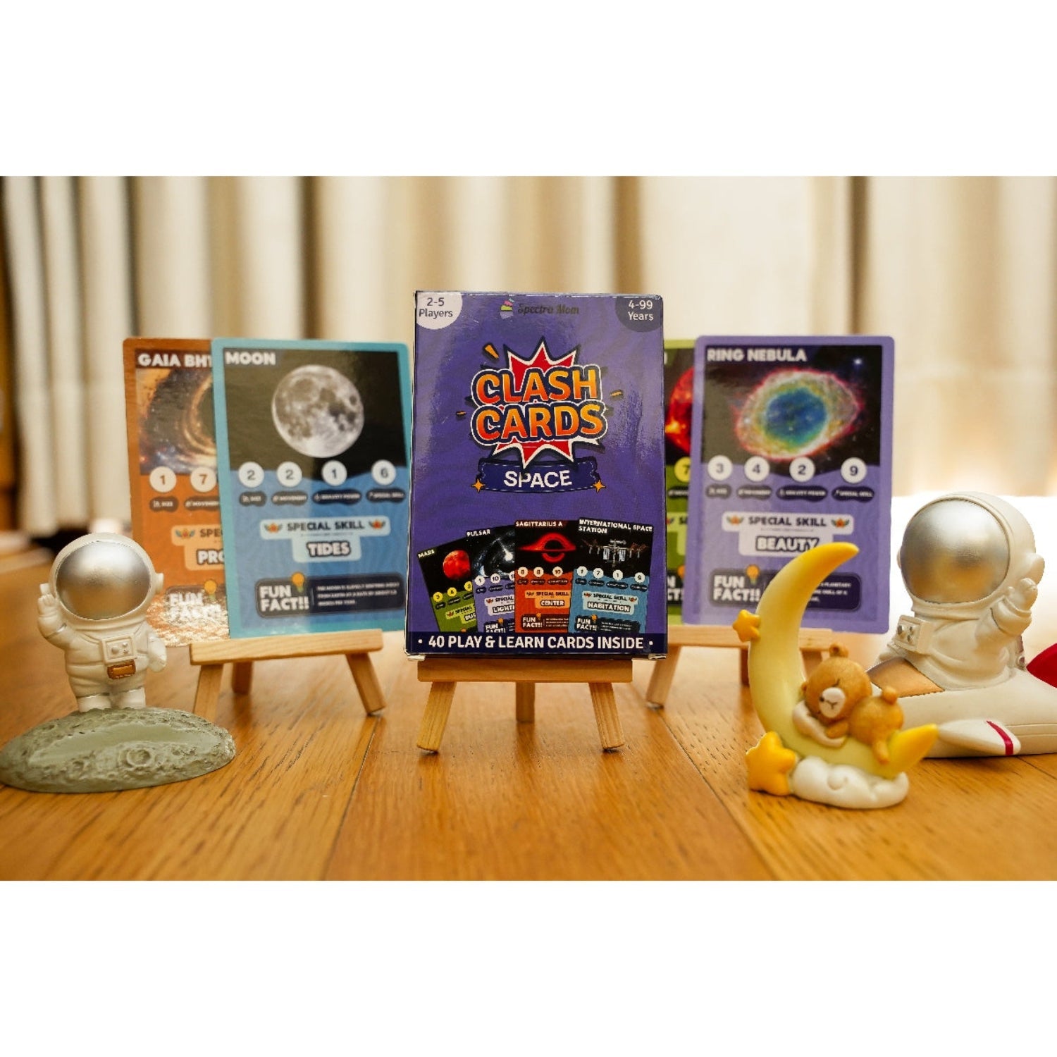 Clash Cards - Space | 40 Play & Learn Theme Based Trump Cards | Unlimited Ways to Play | No Screen Fun | Family Games Night | Players 2 - 5 | Ages 4 - 99 - Spectra Mom