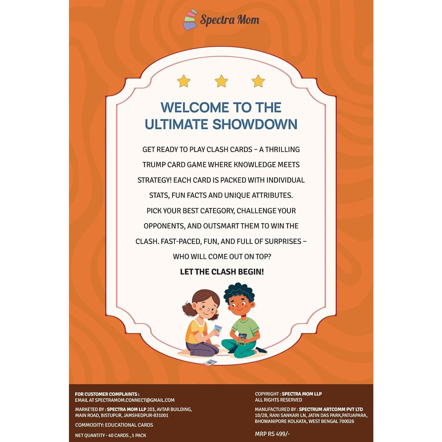 Clash Cards - Sports | 40 Play & Learn Theme Based Trump Cards | Unlimited Ways to Play | No Screen Fun | Family Games Night | Players 2 - 5 | Ages 4 - 99 - Spectra Mom