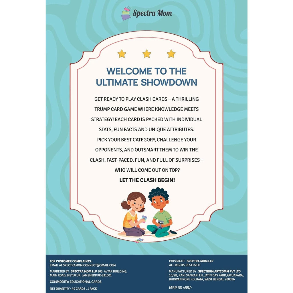 Clash Cards - Vehicles | 40 Play & Learn Theme Based Trump Cards | Unlimited Ways to Play | No Screen Fun | Family Games Night | Players 2 - 5 | Ages 4 - 99 - Spectra Mom