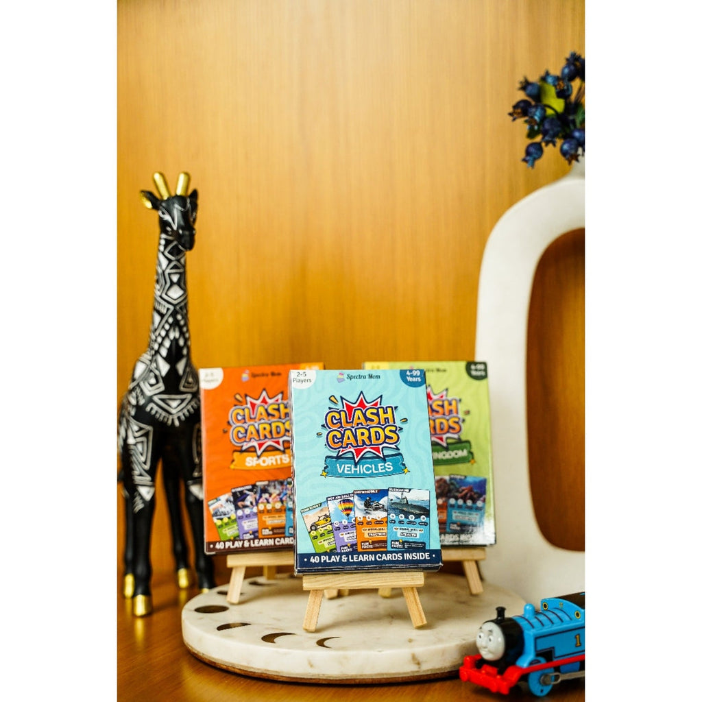 Clash Cards - Vehicles | 40 Play & Learn Theme Based Trump Cards | Unlimited Ways to Play | No Screen Fun | Family Games Night | Players 2 - 5 | Ages 4 - 99 - Spectra Mom