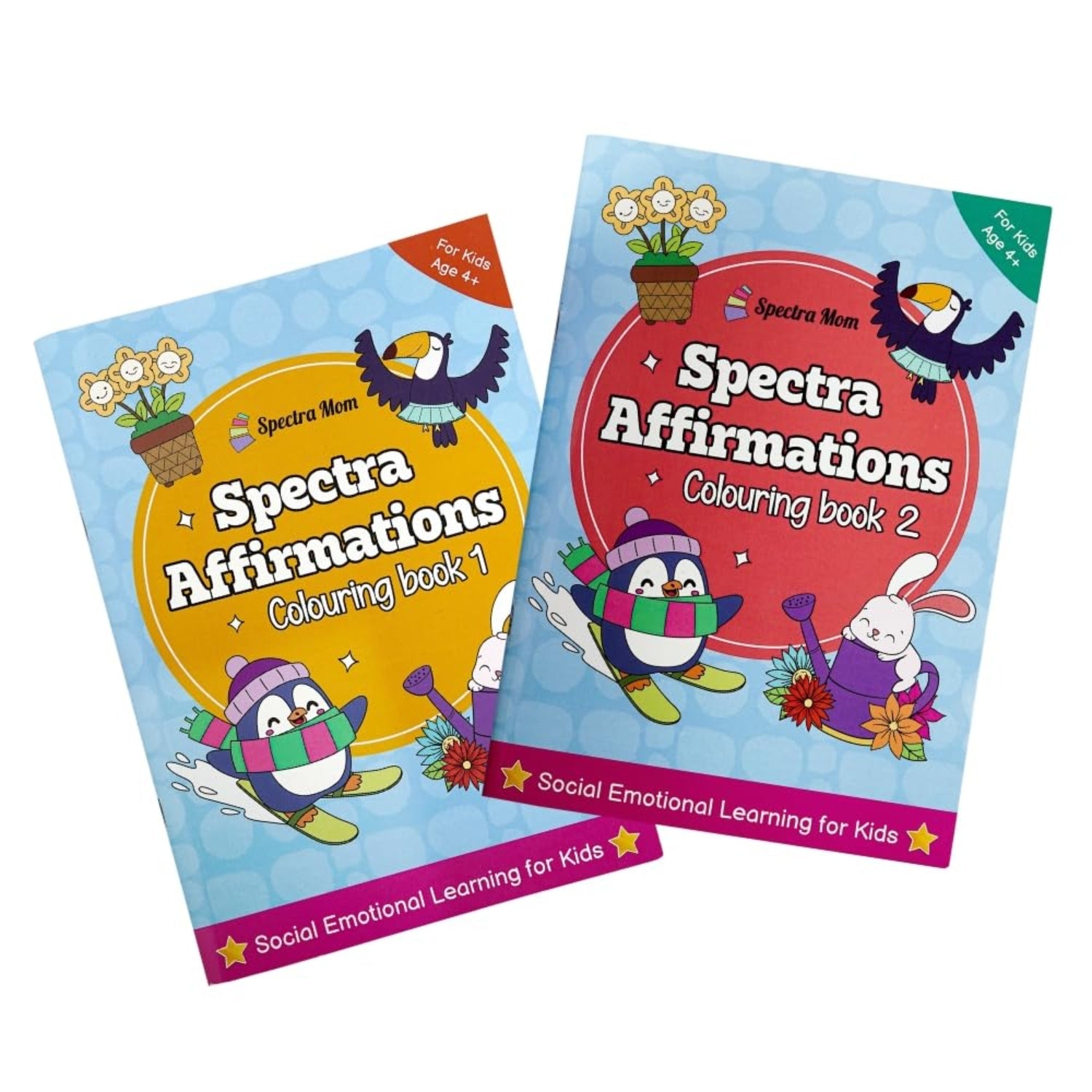 Combo Pack | Spectra Affirmations Colouring Books Book 1 & Book 2 | Set of 2 Books | for Kids 4+ | Gift Set for Kids - Spectra Mom