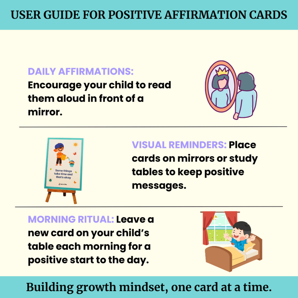 Kids Growth Set | The Little Big Planner & Positive Affirmation Cards for Kids | Daily Planning, Gratitude Journal, Emotional Check - ins & Confidence Building for Children - Spectra Mom