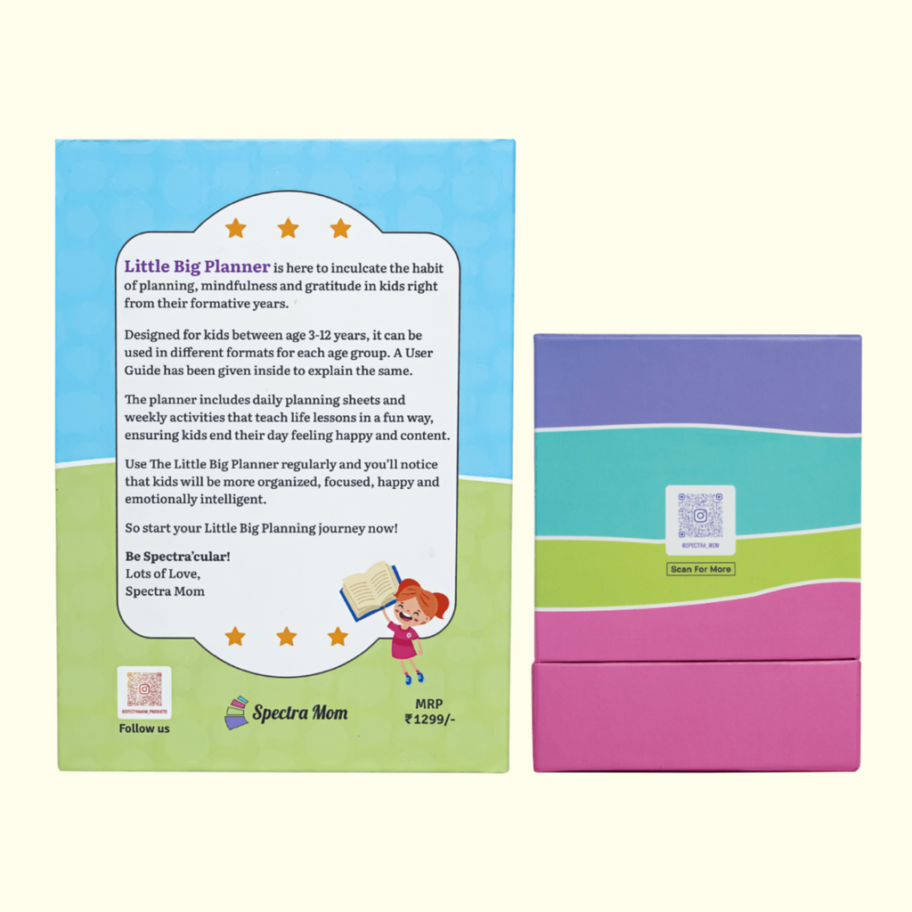 Kids Growth Set | The Little Big Planner & Positive Affirmation Cards for Kids | Daily Planning, Gratitude Journal, Emotional Check - ins & Confidence Building for Children - Spectra Mom