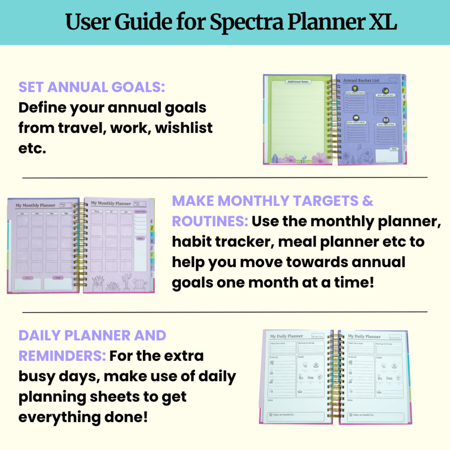Mom Growth Set | Spectra Planner XL + Parenting Affirmation Cards | Daily Planner & Mindfulness Combo for Moms | Boost Productivity, Confidence & Positive Parenting | Perfect Gift for Mothers - Spectra Mom