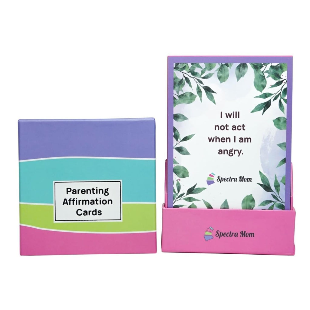 Parenting Affirmation Cards | Set of 40 Cards | Vibrant & Attractive Design | Durable Box Packing | Designed for Parents | Positive Affirmations for Motivation, Self Love & Emotional Well Being - Spectra Mom