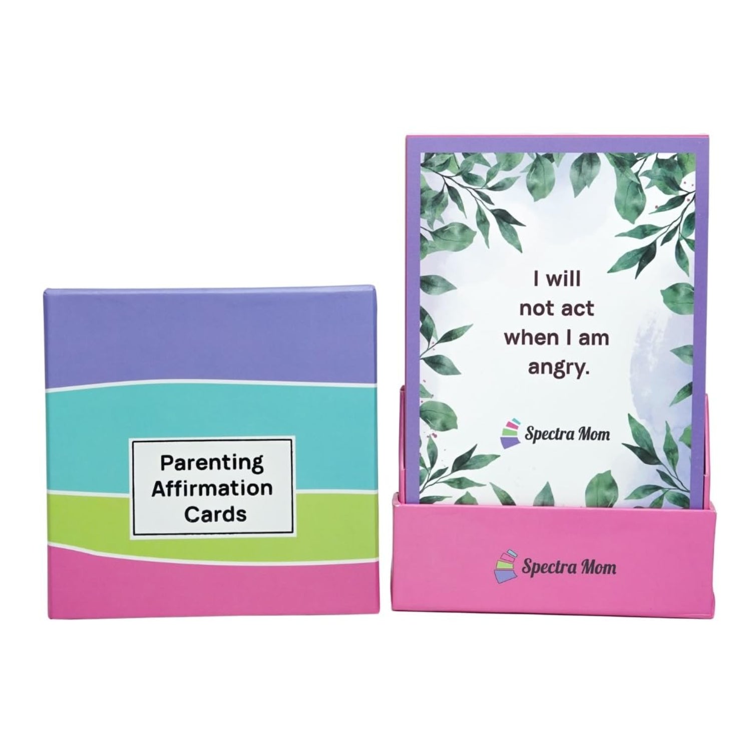Parenting Affirmation Cards | Set of 40 Cards | Vibrant & Attractive Design | Durable Box Packing | Designed for Parents | Positive Affirmations for Motivation, Self Love & Emotional Well Being - Spectra Mom