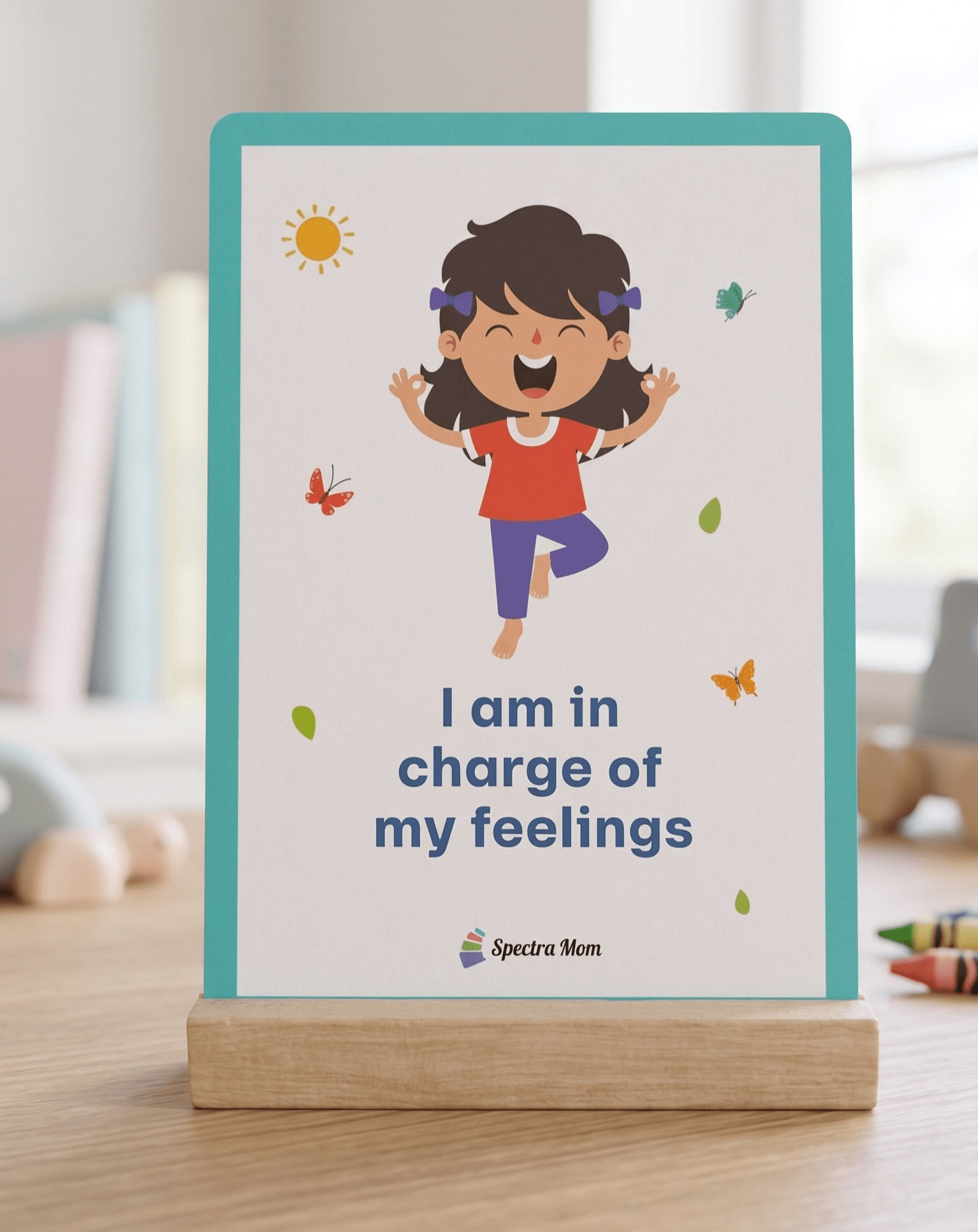 Positive Affirmation Cards for Kids | Set of 40 Cards | Vibrant & Attractive Design | Durable Box Packing | Ages 0-99 | Positive Affirmations for Motivation, Self Confidence & Emotional Resilience - Spectra Mom