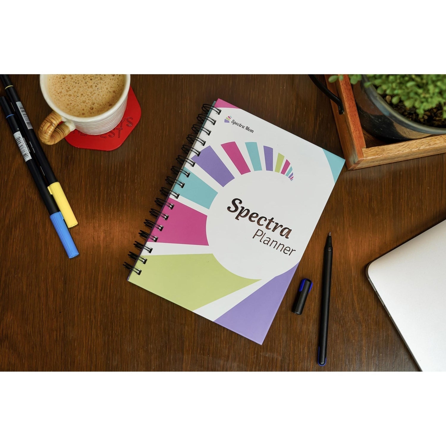 Spectra Planner (Focus) | Undated Daily Planner| A5 | Wiro Hard Bound | 90 GSM | 186 Pages | Box Packing | Zen Pages | Expense Tracker | Doodle Sheets I To Do Lists I Gratitude | Journal - Spectra Mom