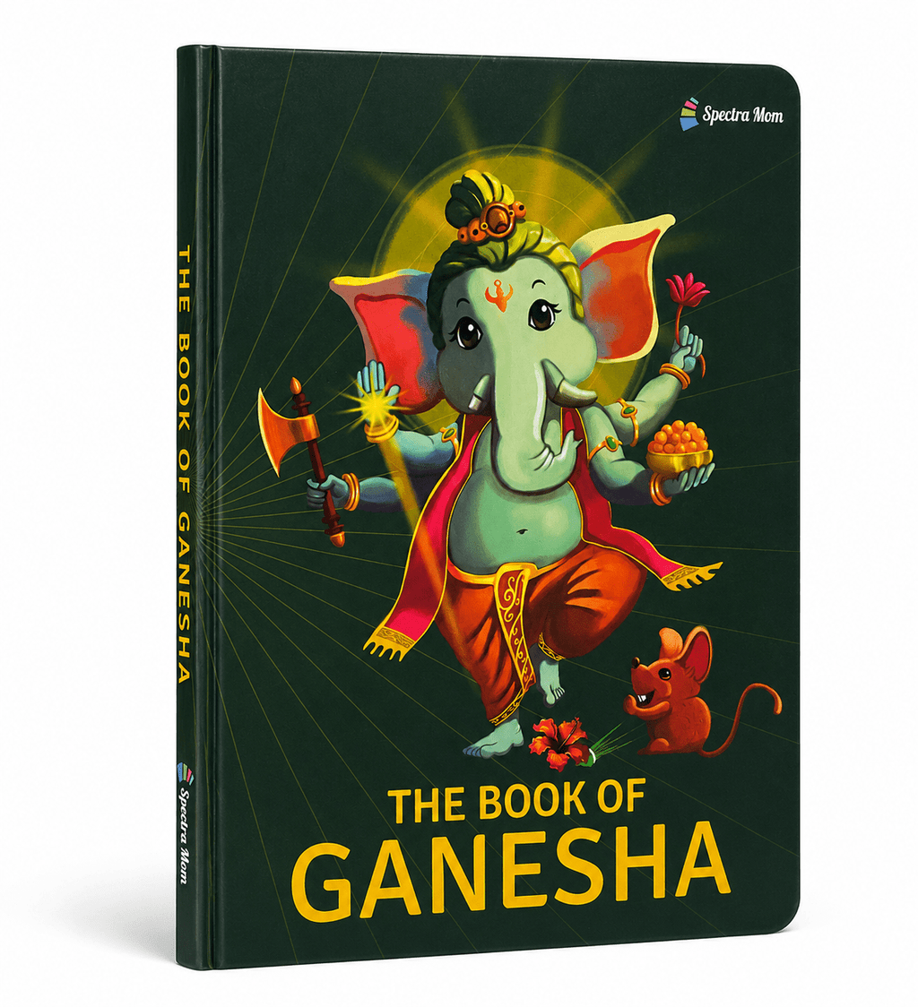 The Book of Ganesha | Stories and Trivia of Lord Ganesha | Board Book | Made for all Ages 0-99 | - Spectra Mom