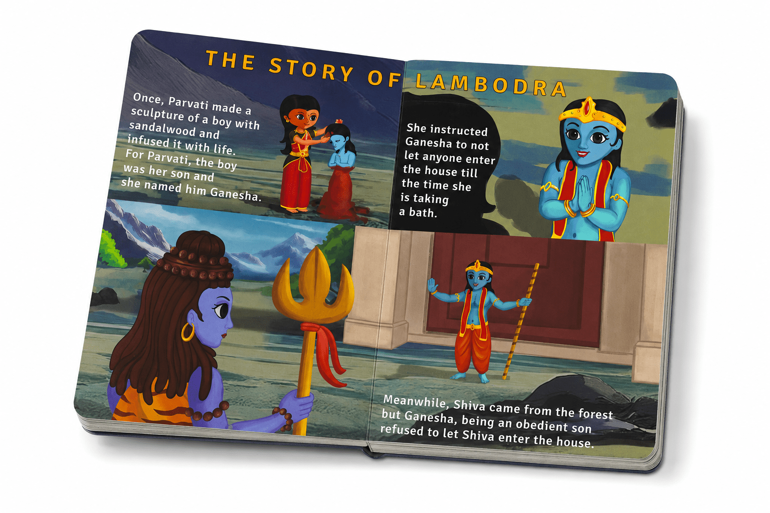 The Book of Ganesha | Stories and Trivia of Lord Ganesha | Board Book | Made for all Ages 0-99 | - Spectra Mom
