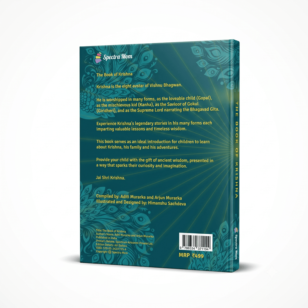 The Book of Krishna | Stories and Adventures of Lord Krishna | Board Book | Made for all Ages 0-99 | - Spectra Mom