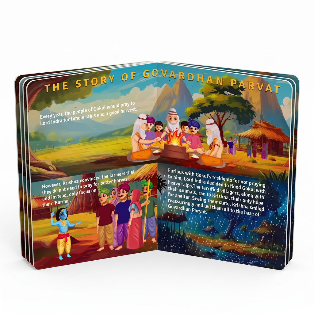 The Book of Krishna | Stories and Adventures of Lord Krishna | Board Book | Made for all Ages 0-99 | - Spectra Mom