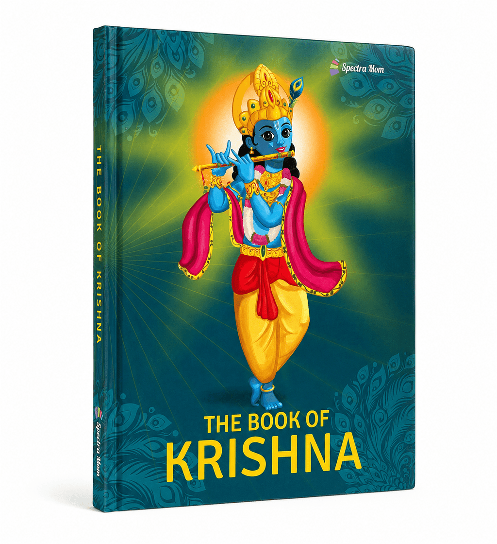 The Book of Krishna | Stories and Adventures of Lord Krishna | Board Book | Made for all Ages 0-99 | - Spectra Mom