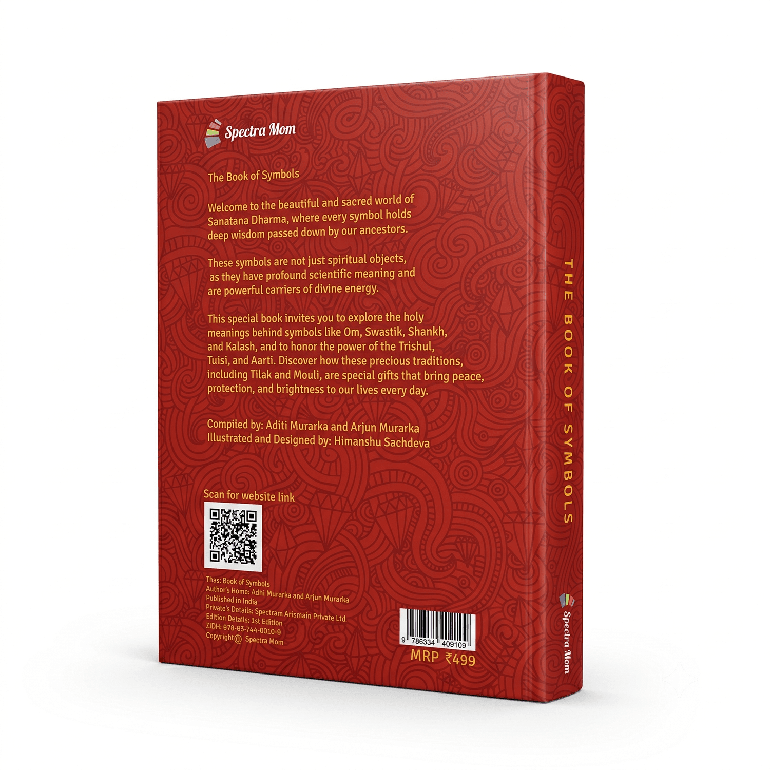 The Book of Symbols | 16 Sanatana Dharma Symbols Illustrated and Explained | Board Book | Made for Ages 4-99 - Spectra Mom