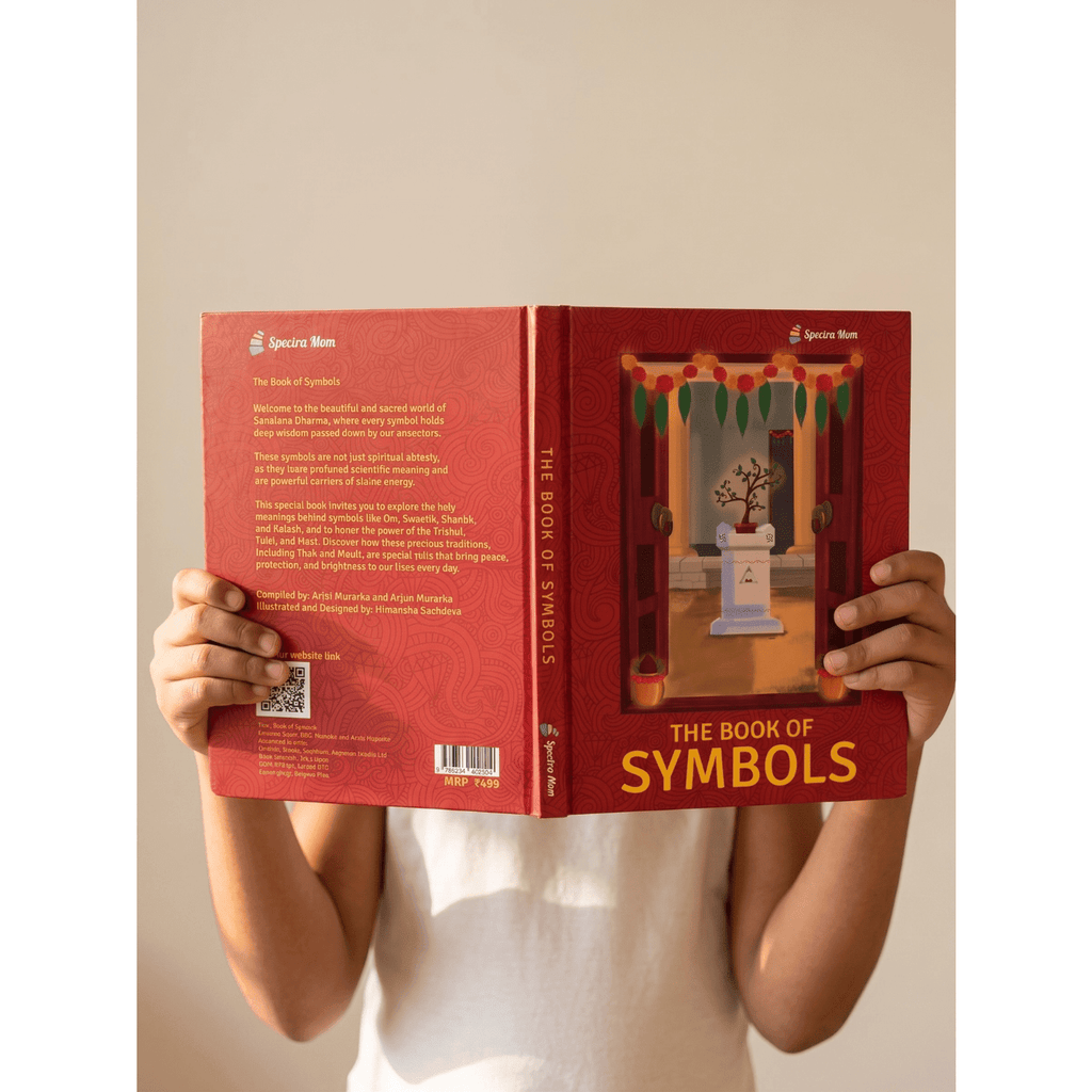 The Book of Symbols | 16 Sanatana Dharma Symbols Illustrated and Explained | Board Book | Made for Ages 4-99 - Spectra Mom