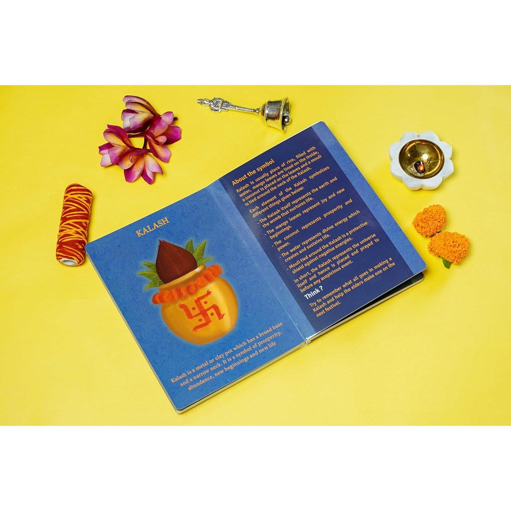 The Book of Symbols | 16 Sanatana Dharma Symbols Illustrated and Explained | Board Book | Made for Ages 4 - 99 - Spectra Mom