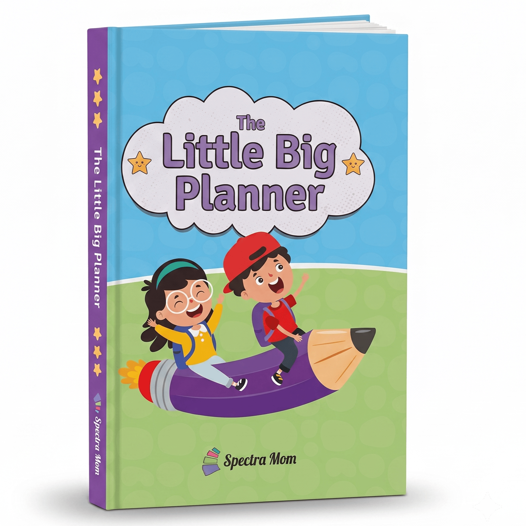 The Little Big Planner - The Ultimate Planner for Kids | For Ages 3-5 (Parental Use) | For Ages 6-8 (Collaborative Use) | For Ages 9-12 (Independent Use) | Practice Gratitude & Mindfulness | Daily Journal | Size A5 | Hard Cover | Flat Lay Design | 90 GSM - Spectra Mom